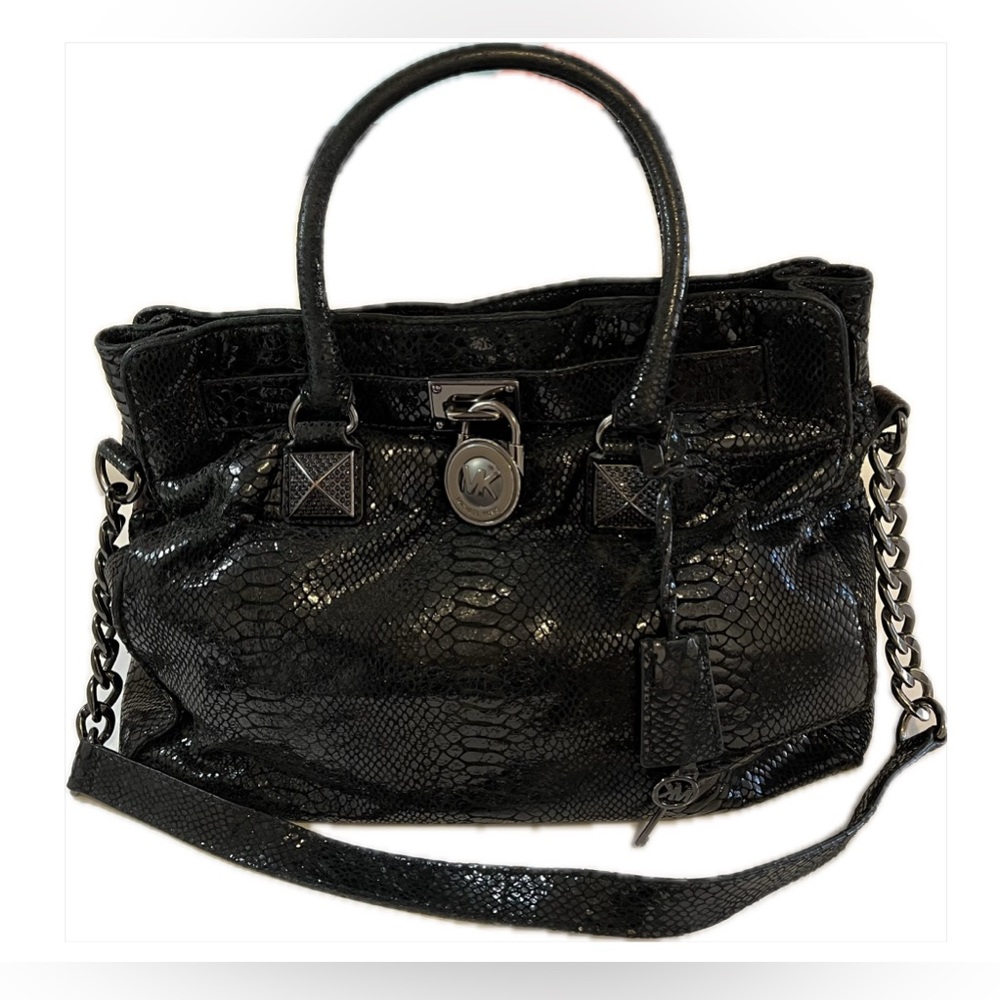 Michael Kors Black Python Hamilton Bag - image 1